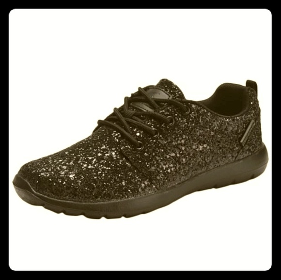 black glitter sneakers womens